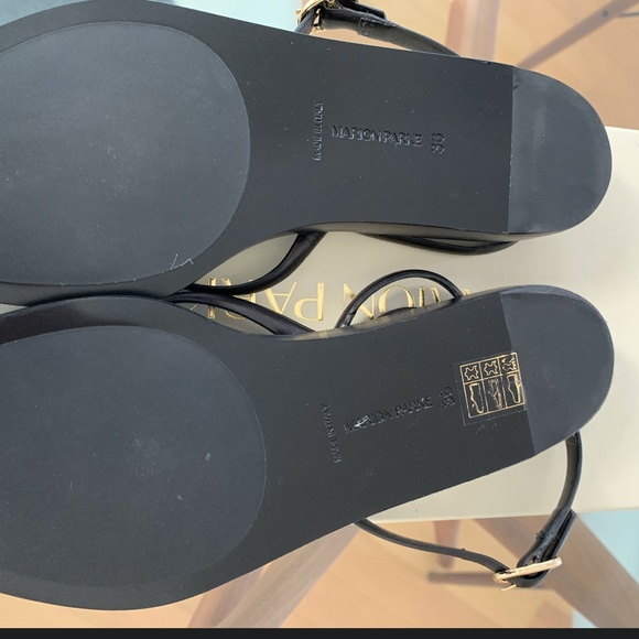 Marion Parke Jill Black Leather Sandal NEW size 6 - Picture 2 of 3